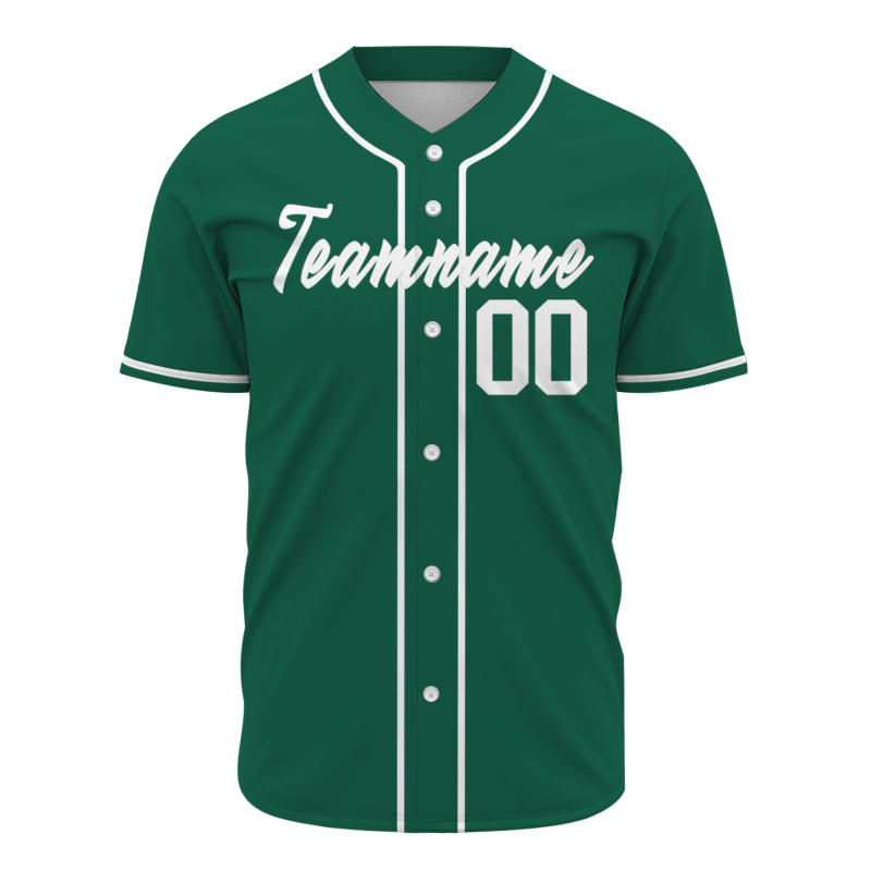 Custom  Green White Personalized Fashion Classic Style Design Authentic Baseball Jersey