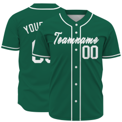 Custom  Green White Personalized Fashion Classic Style Design Authentic Baseball Jersey