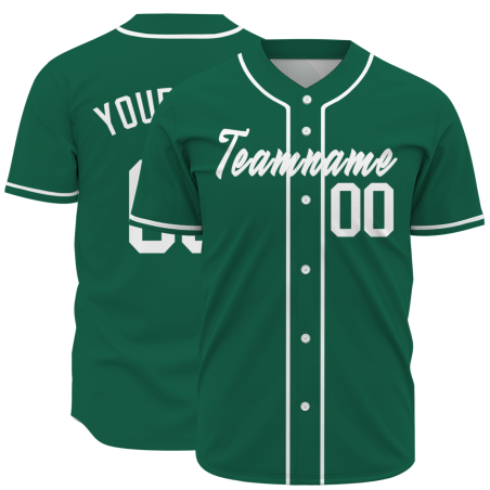 Custom  Green White Personalized Fashion Classic Style Design Authentic Baseball Jersey