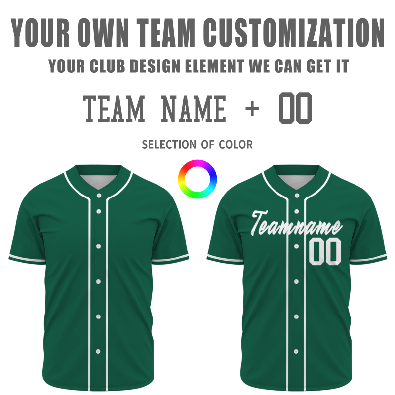 Custom  Green White Personalized Fashion Classic Style Design Authentic Baseball Jersey