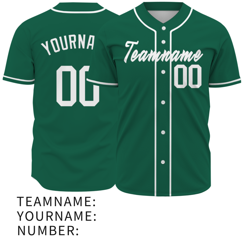 Custom  Green White Personalized Fashion Classic Style Design Authentic Baseball Jersey