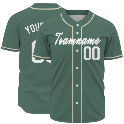 Custom  Green White Khaki Personalized Fashion Classic Style Design Authentic Baseball Jersey