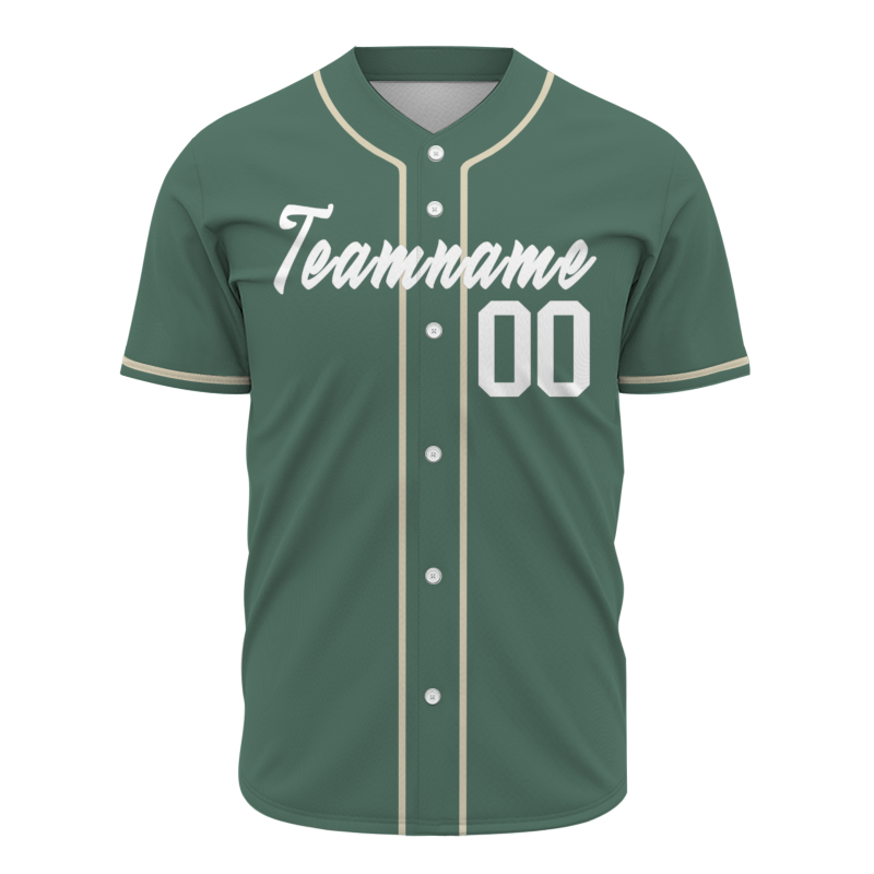 Custom  Green White Khaki Personalized Fashion Classic Style Design Authentic Baseball Jersey