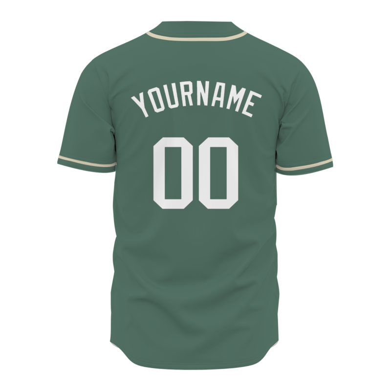 Custom  Green White Khaki Personalized Fashion Classic Style Design Authentic Baseball Jersey