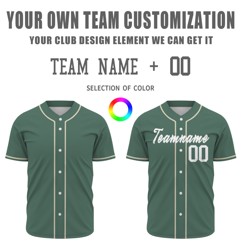 Custom  Green White Khaki Personalized Fashion Classic Style Design Authentic Baseball Jersey