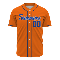 Custom  Orange Navy Blue Black Authentic Baseball Jersey Personalized Fashion Design Classic Style