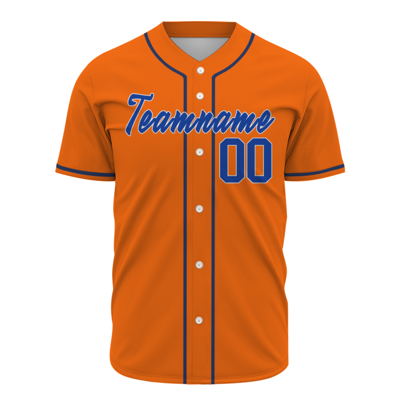 Custom  Orange Navy Blue Black Authentic Baseball Jersey Personalized Fashion Design Classic Style