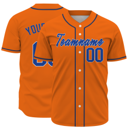 Custom  Orange Navy Blue Black Authentic Baseball Jersey Personalized Fashion Design Classic Style