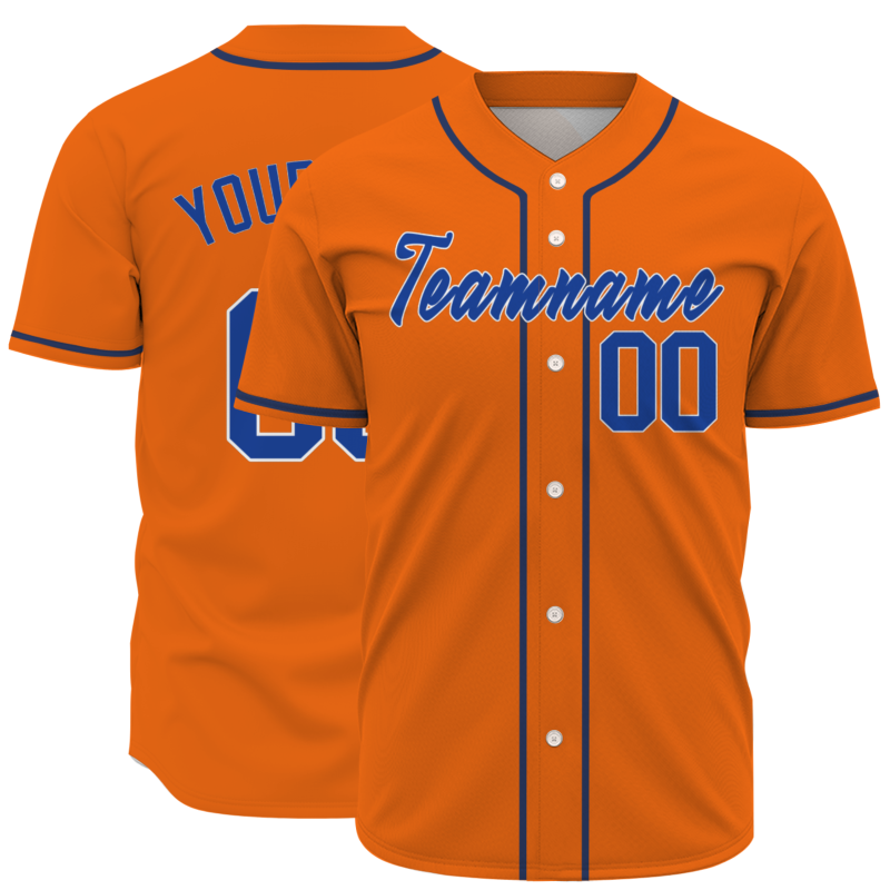 Custom  Orange Navy Blue Black Authentic Baseball Jersey Personalized Fashion Design Classic Style
