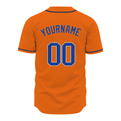 Custom  Orange Navy Blue Black Authentic Baseball Jersey Personalized Fashion Design Classic Style