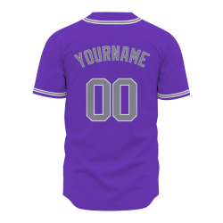 Custom  Purple Gray White Authentic Baseball Jersey Personalized Fashion Design Classic Style