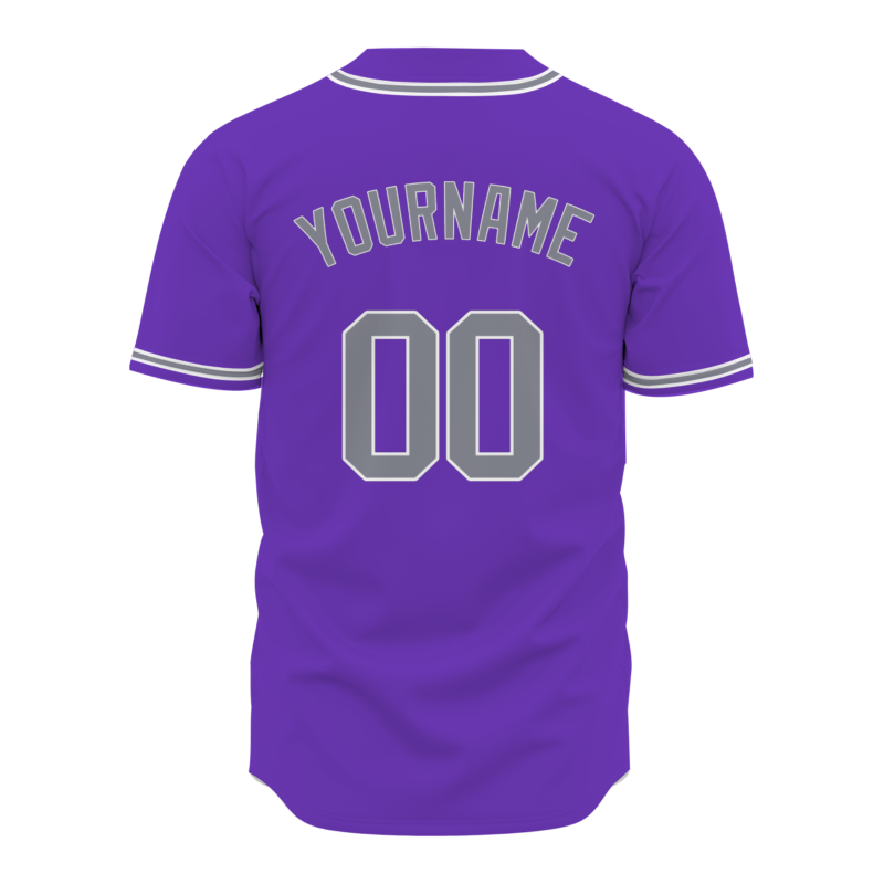 Custom  Purple Gray White Authentic Baseball Jersey Personalized Fashion Design Classic Style