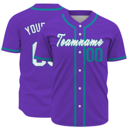 Custom  Purple Blue-White Authentic Baseball Jersey Personalized Fashion Design Classic Style