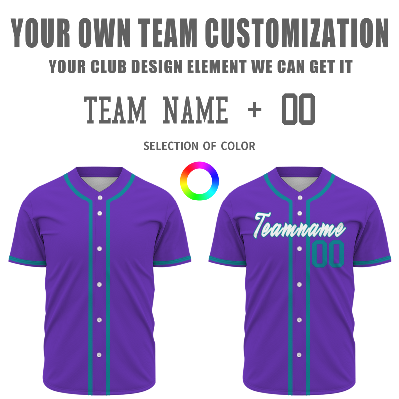 Custom  Purple Blue-White Authentic Baseball Jersey Personalized Fashion Design Classic Style