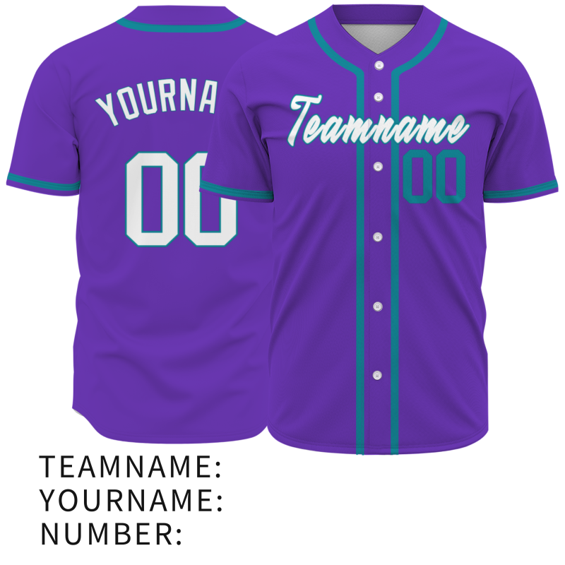 Custom  Purple Blue-White Authentic Baseball Jersey Personalized Fashion Design Classic Style
