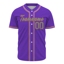 Custom Purple Gray Red - White  Authentic Baseball Jersey Personalized Fashion Design Classic Style