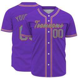 Custom Purple Gray Red - White  Authentic Baseball Jersey Personalized Fashion Design Classic Style