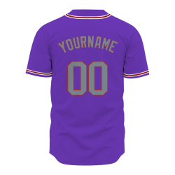 Custom Purple Gray Red - White  Authentic Baseball Jersey Personalized Fashion Design Classic Style