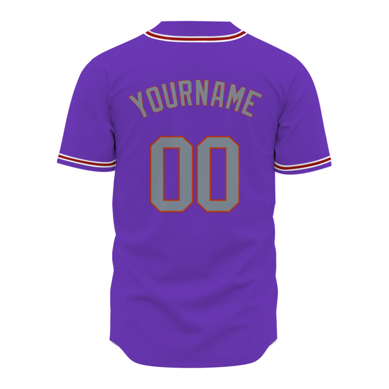 Custom Purple Gray Red - White  Authentic Baseball Jersey Personalized Fashion Design Classic Style