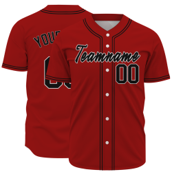 Custom Red Black  Authentic Baseball Jersey Personalized Fashion Design Classic Style