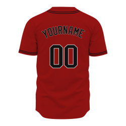 Custom Red Black  Authentic Baseball Jersey Personalized Fashion Design Classic Style