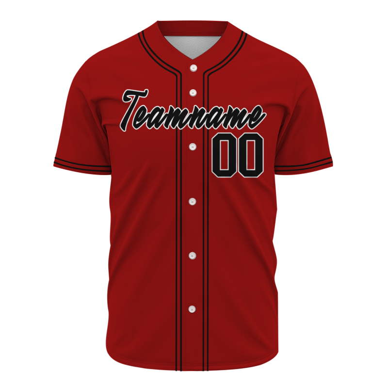 Custom Red Black  Authentic Baseball Jersey Personalized Fashion Design Classic Style
