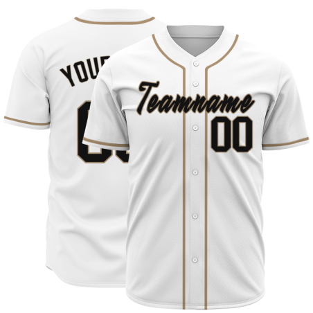 Custom White Black - Khaki Personalized Authentic Classic Style Baseball Jersey