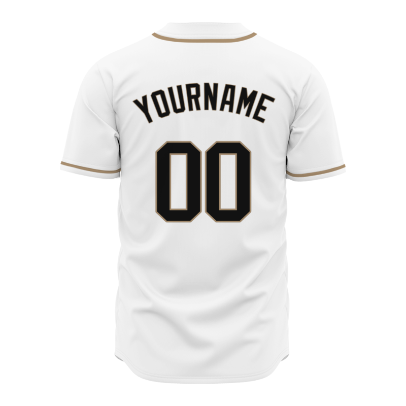 Custom White Black - Khaki Personalized Authentic Classic Style Baseball Jersey