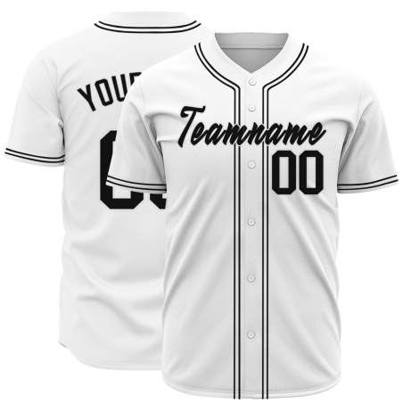 Custom White Black Personalized Authentic Classic Style Baseball Jersey