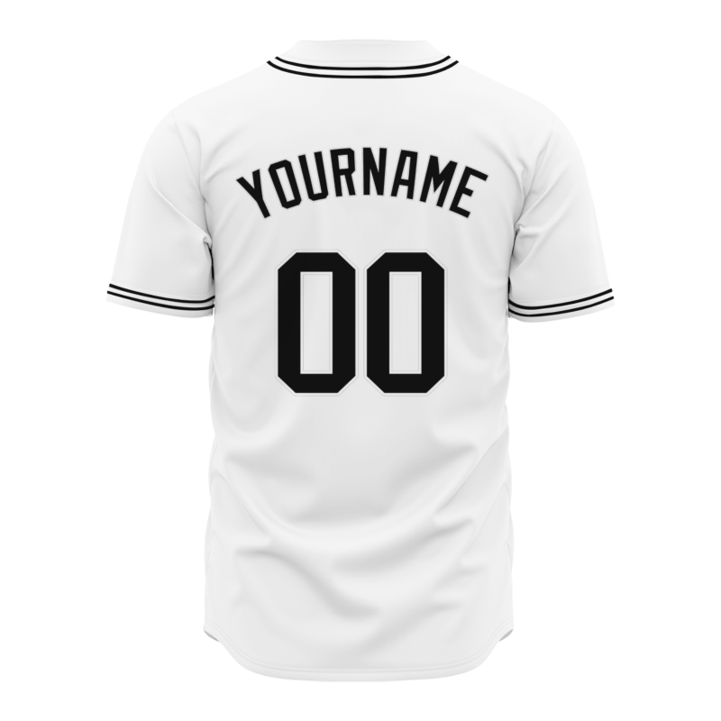 Custom White Black Personalized Authentic Classic Style Baseball Jersey