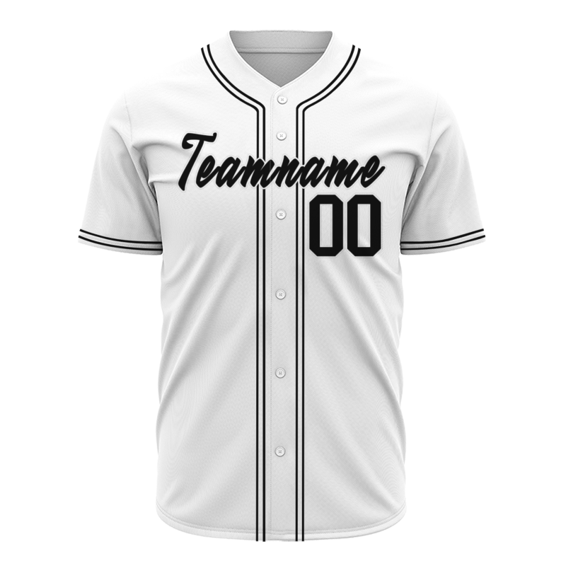 Custom White Black Personalized Authentic Classic Style Baseball Jersey