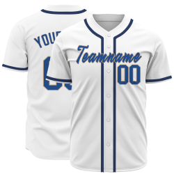 Custom White Navy Blue Personalized Authentic Classic Style Baseball Jersey