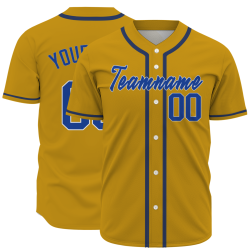 Custom Royal Yellow Navy Blue Personalized Authentic Classic Style Baseball Jersey