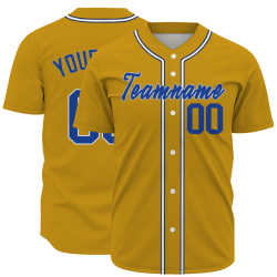 Custom Royal Yellow Navy Blue--White Classic Style Authentic Baseball Jersey