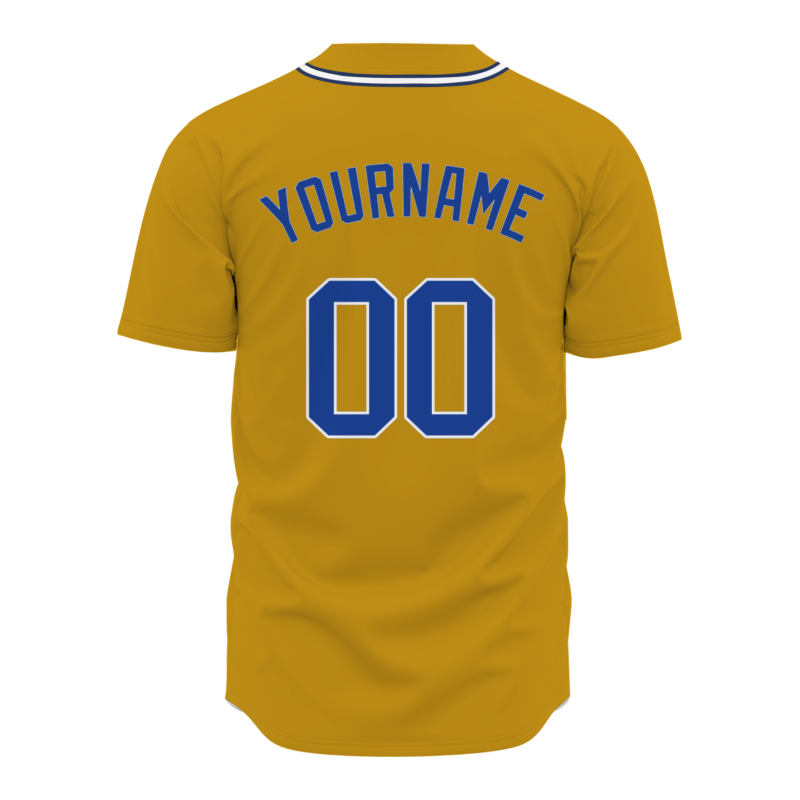 Custom Royal Yellow Navy Blue--White Classic Style Authentic Baseball Jersey