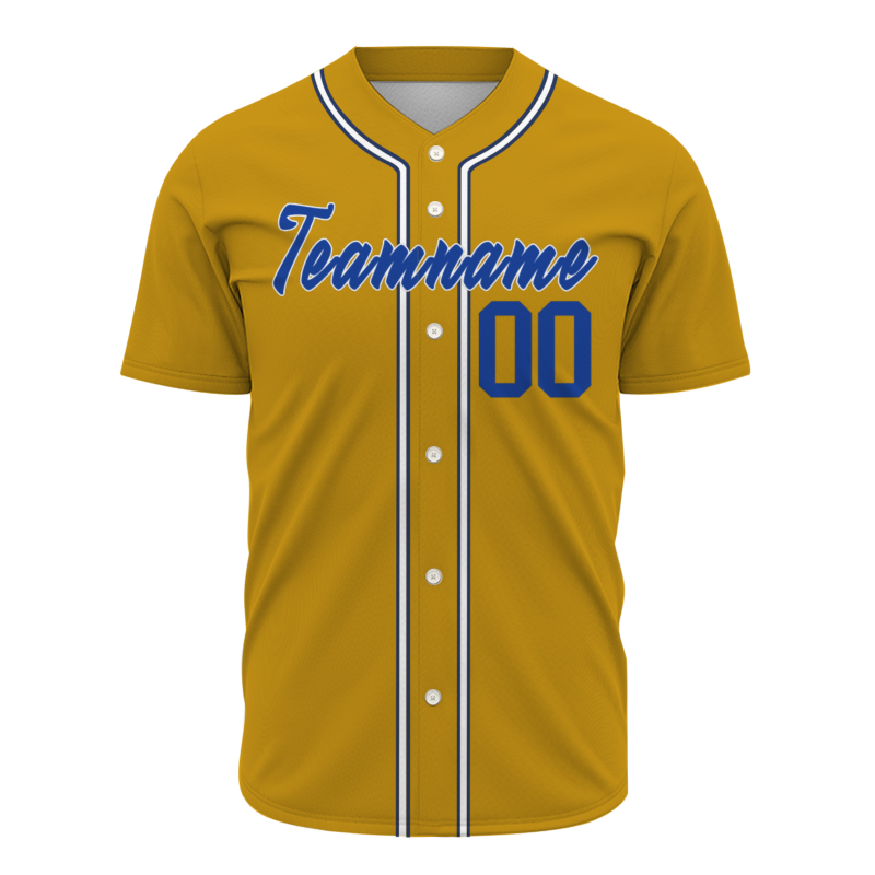Custom Royal Yellow Navy Blue--White Classic Style Authentic Baseball Jersey