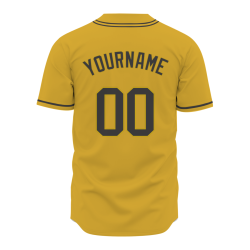 Custom Royal Yellow Black Classic Style Authentic Baseball Jersey