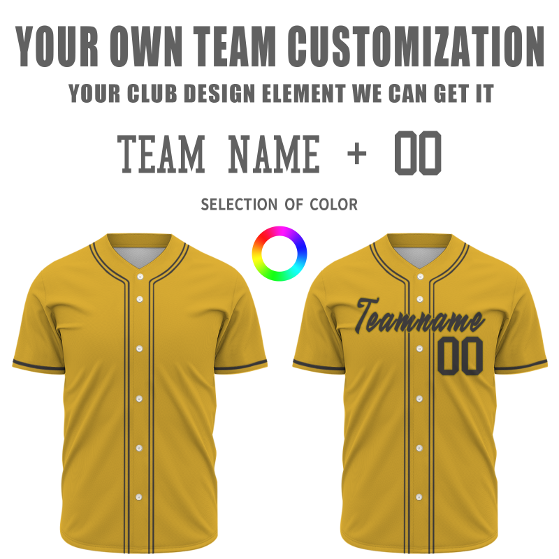 Custom Royal Yellow Black Classic Style Authentic Baseball Jersey