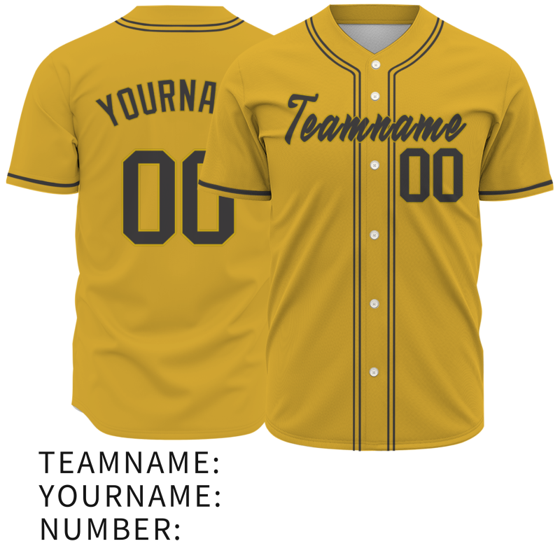 Custom Royal Yellow Black Classic Style Authentic Baseball Jersey