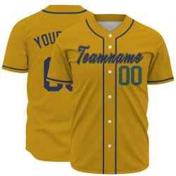 Custom Royal Yellow Navy Blue Classic Style Authentic Baseball Jersey