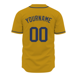 Custom Royal Yellow Navy Blue Classic Style Authentic Baseball Jersey