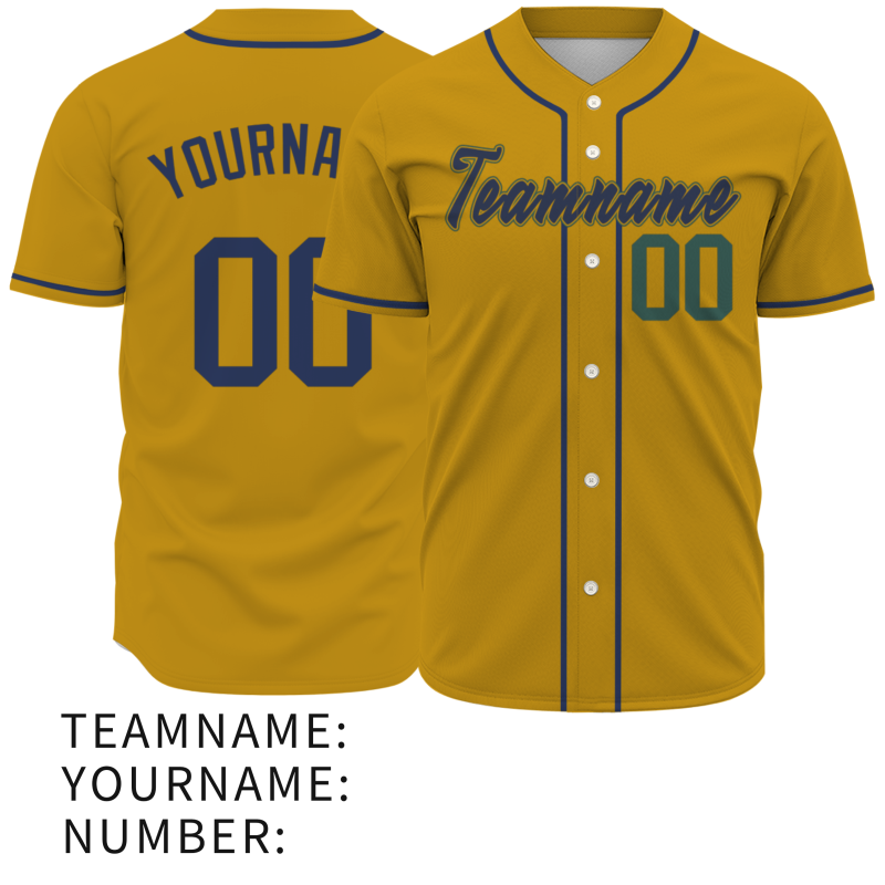 Custom Royal Yellow Navy Blue Classic Style Authentic Baseball Jersey