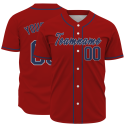 Custom Red Navy Blue Black Classic Style Authentic Baseball Jersey