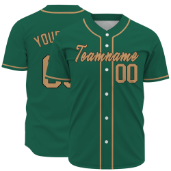 Custom Green Brown Classic Style Authentic Baseball Jersey