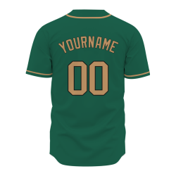 Custom Green Brown Classic Style Authentic Baseball Jersey