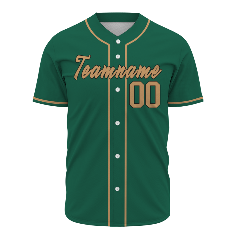 Custom Green Brown Classic Style Authentic Baseball Jersey