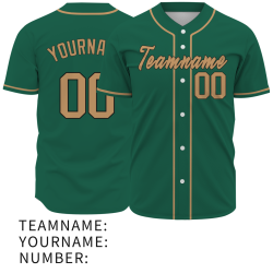 Custom Green Brown Classic Style Authentic Baseball Jersey