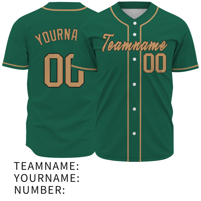 Custom Green Brown Classic Style Authentic Baseball Jersey