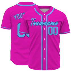 Custom Rose Blue Classic Style Full Button Authentic Baseball Jersey