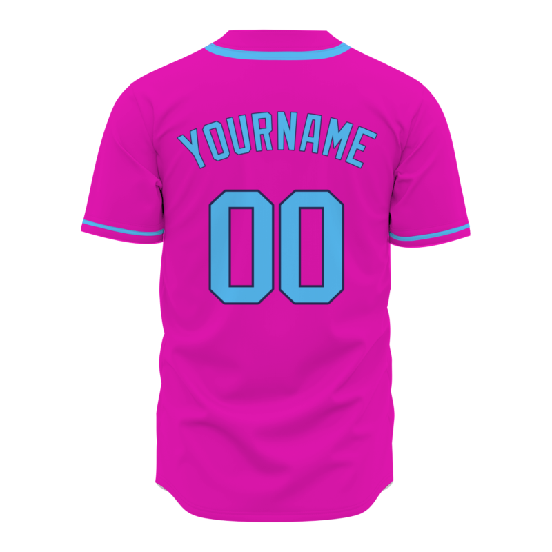 Custom Rose Blue Classic Style Full Button Authentic Baseball Jersey